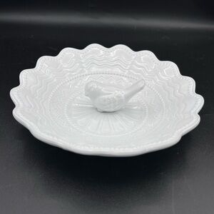 Arlington Designs trinket dish w/ bird & rim dots